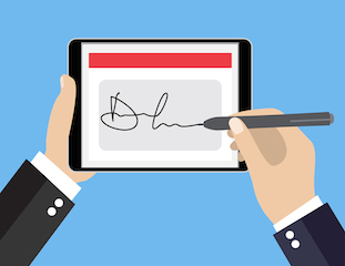 digital signature on tablet