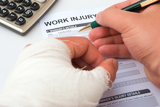 filling up a work injury claim form