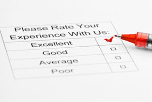 Excellent experience checkbox in customer service survey